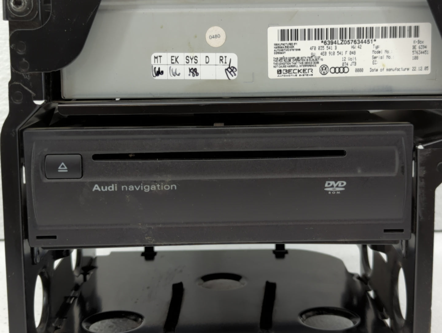 2005-2009 Audi A6 Am Fm Cd Player Radio Receiver - Oemusedautoparts1.com