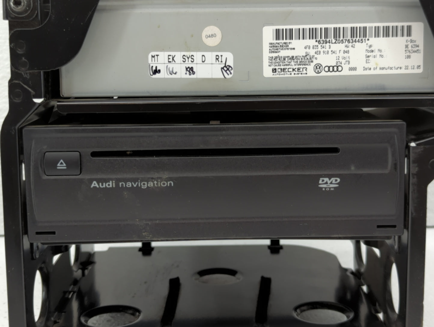 2005-2009 Audi A6 Am Fm Cd Player Radio Receiver - Oemusedautoparts1.com