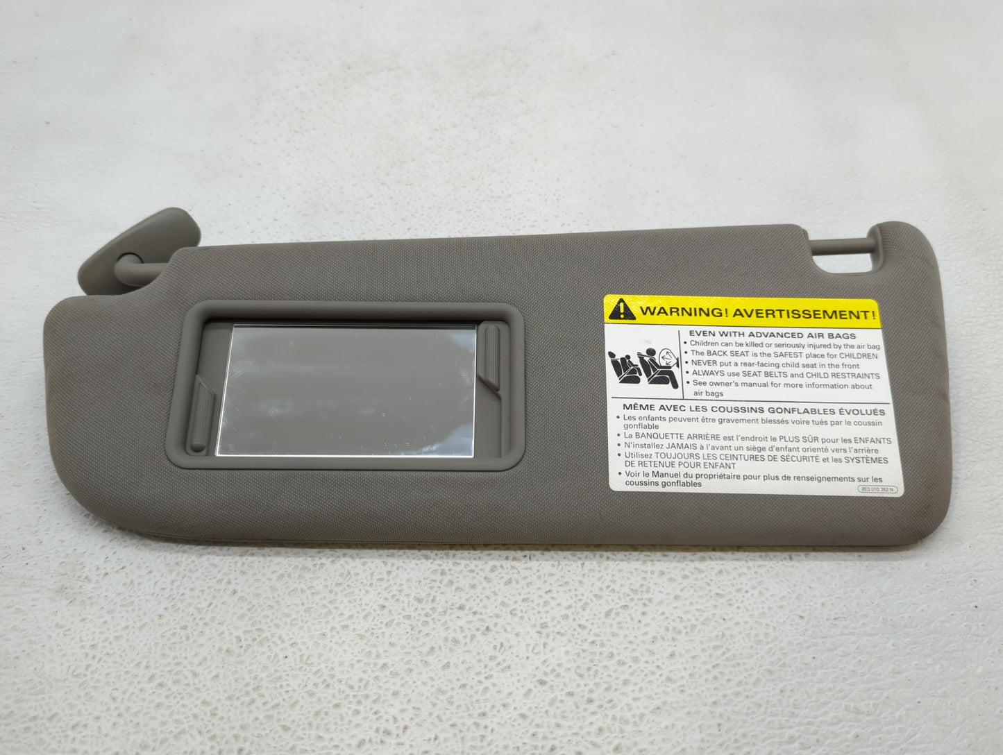 2000-2010 Audi A8 Sun Visor Shade Replacement Passenger Right Mirror Fits OEM Used Auto Parts - Oemusedautoparts1.com