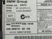 2006 Bmw 325i Radio AM FM Cd Player Receiver Replacement P/N:65.12-6 975 013 Fits OEM Used Auto Parts - Oemusedautoparts1.co