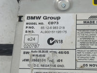 2006 Bmw 325i Radio AM FM Cd Player Receiver Replacement P/N:65126983018 CD73, AL900151195175 Fits OEM Used Auto Parts - Oem