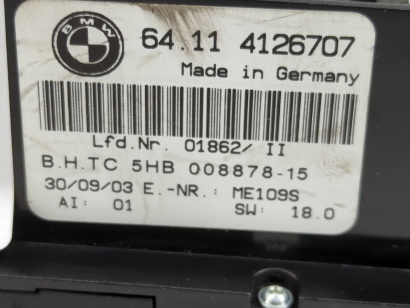 2006 Bmw 325i Climate Control Module Temperature AC/Heater Replacement P/N:64116956319 5HB00887819, EE669T Fits OEM Used Aut