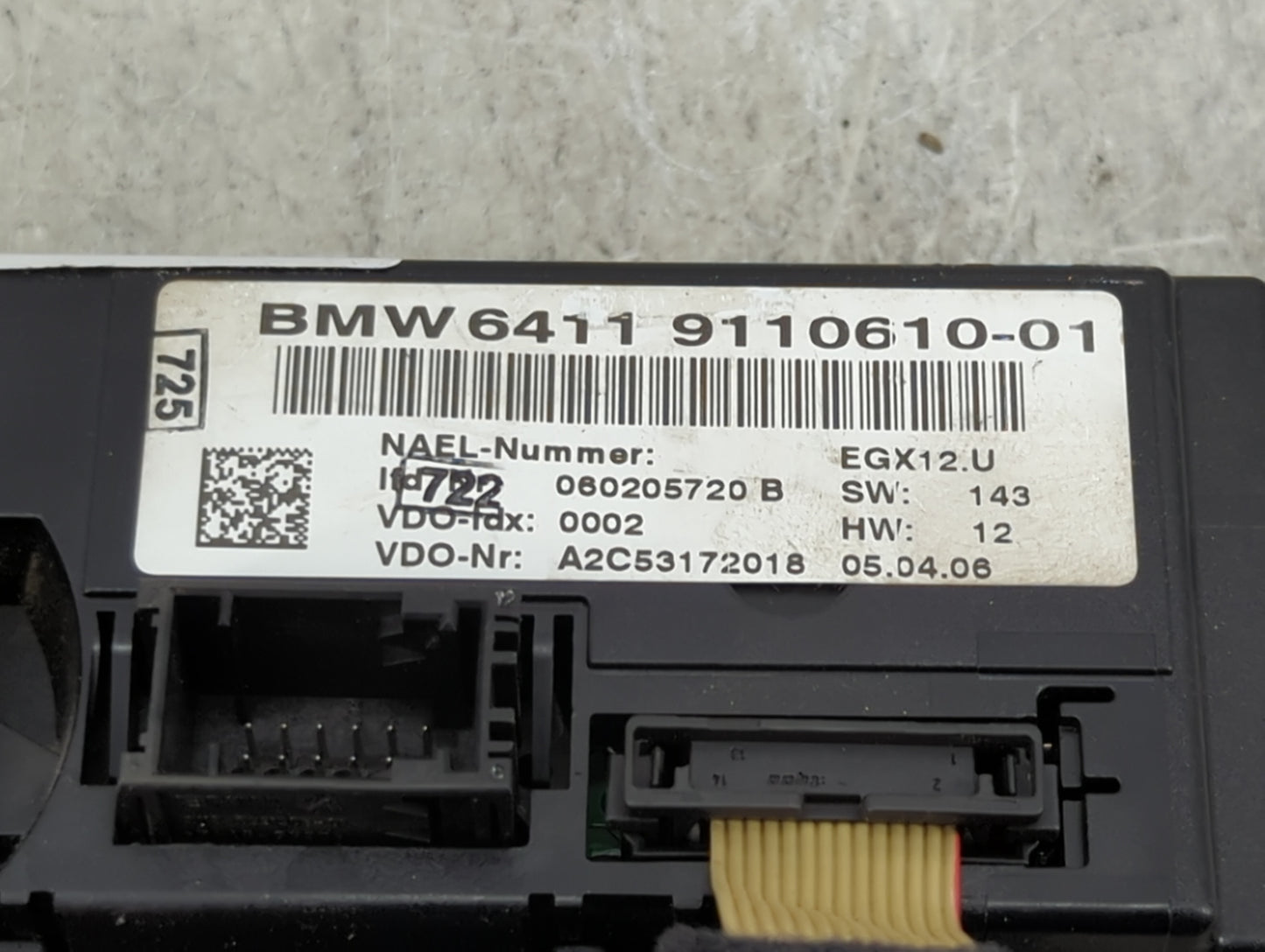2006 Bmw 325i Climate Control Module Temperature AC/Heater Replacement P/N:9110610-01 Fits OEM Used Auto Parts - Oemusedauto