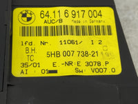 2006 Bmw 325i Climate Control Module Temperature AC/Heater Replacement P/N:64116956319 5HB00887819, EE669T Fits OEM Used Aut