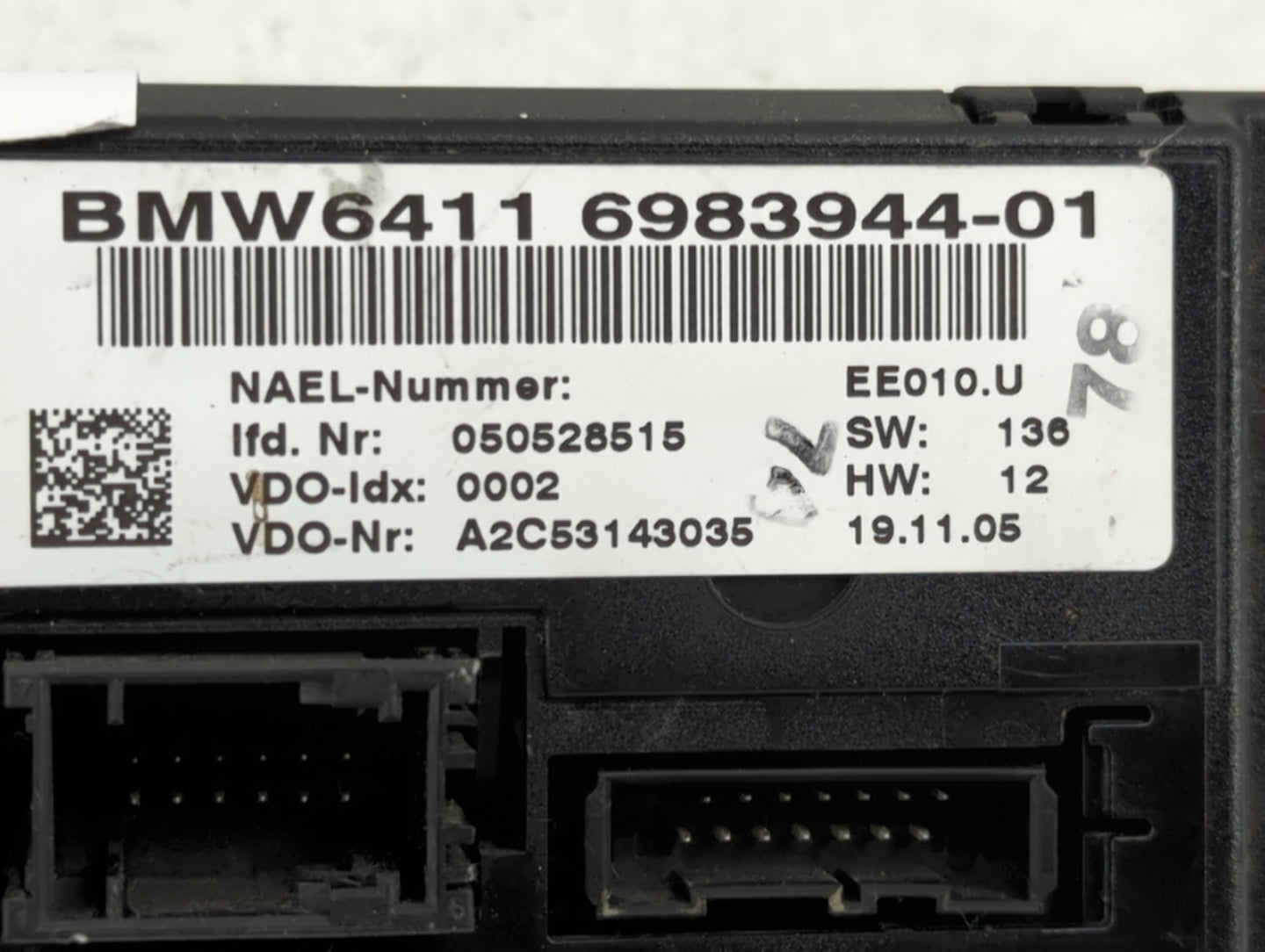 2006 Bmw 325i Climate Control Module Temperature AC/Heater Replacement P/N:6983944-01 A2C53143035 Fits OEM Used Auto Parts -