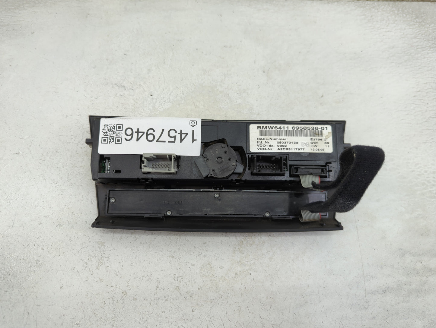 2006 Bmw 330i Climate Control Module Temperature AC/Heater Replacement P/N:6958536-01 Fits OEM Used Auto Parts - Oemusedauto