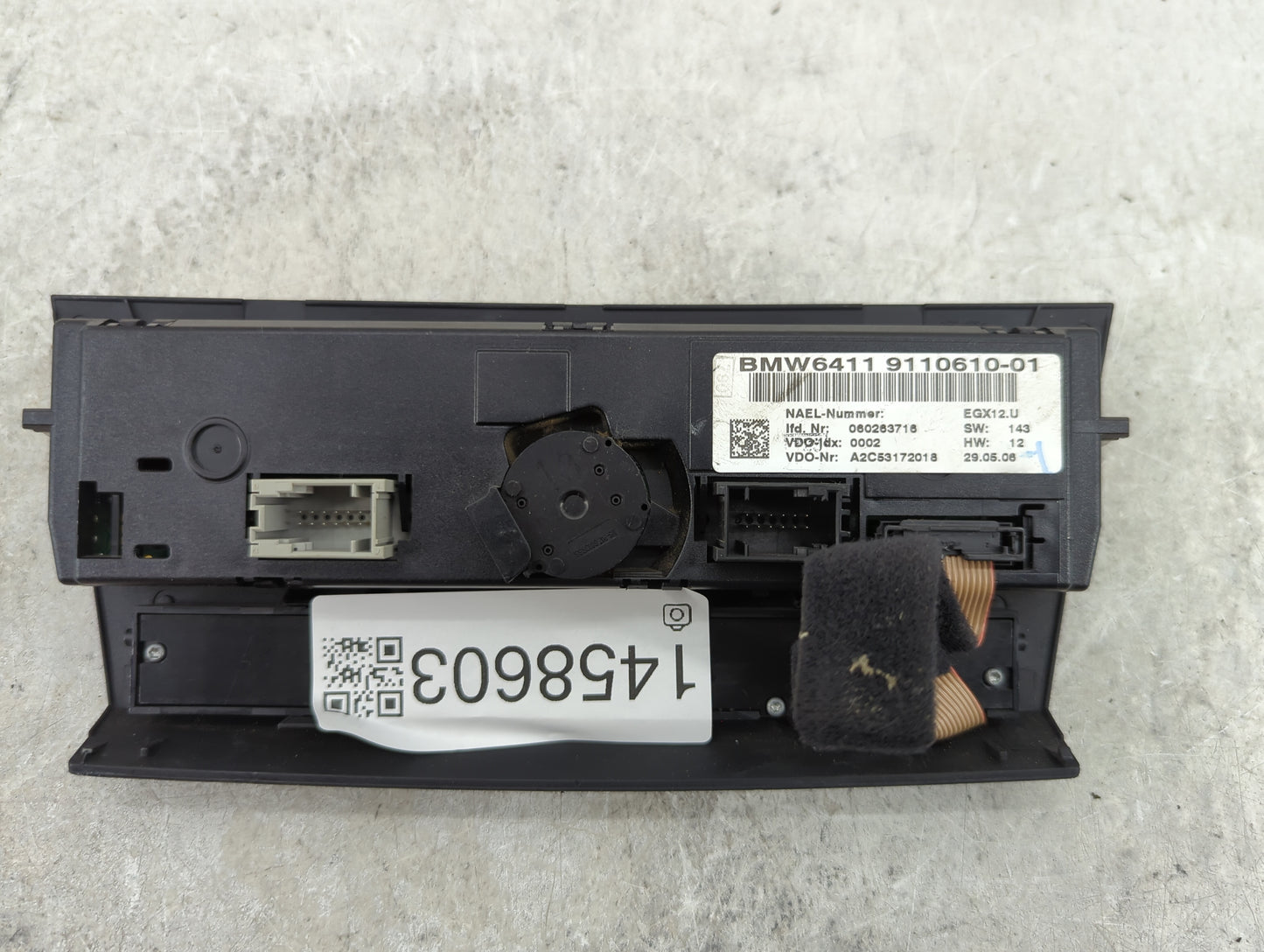 2006 Bmw 330i Climate Control Module Temperature AC/Heater Replacement P/N:9110610-01 Fits OEM Used Auto Parts - Oemusedauto