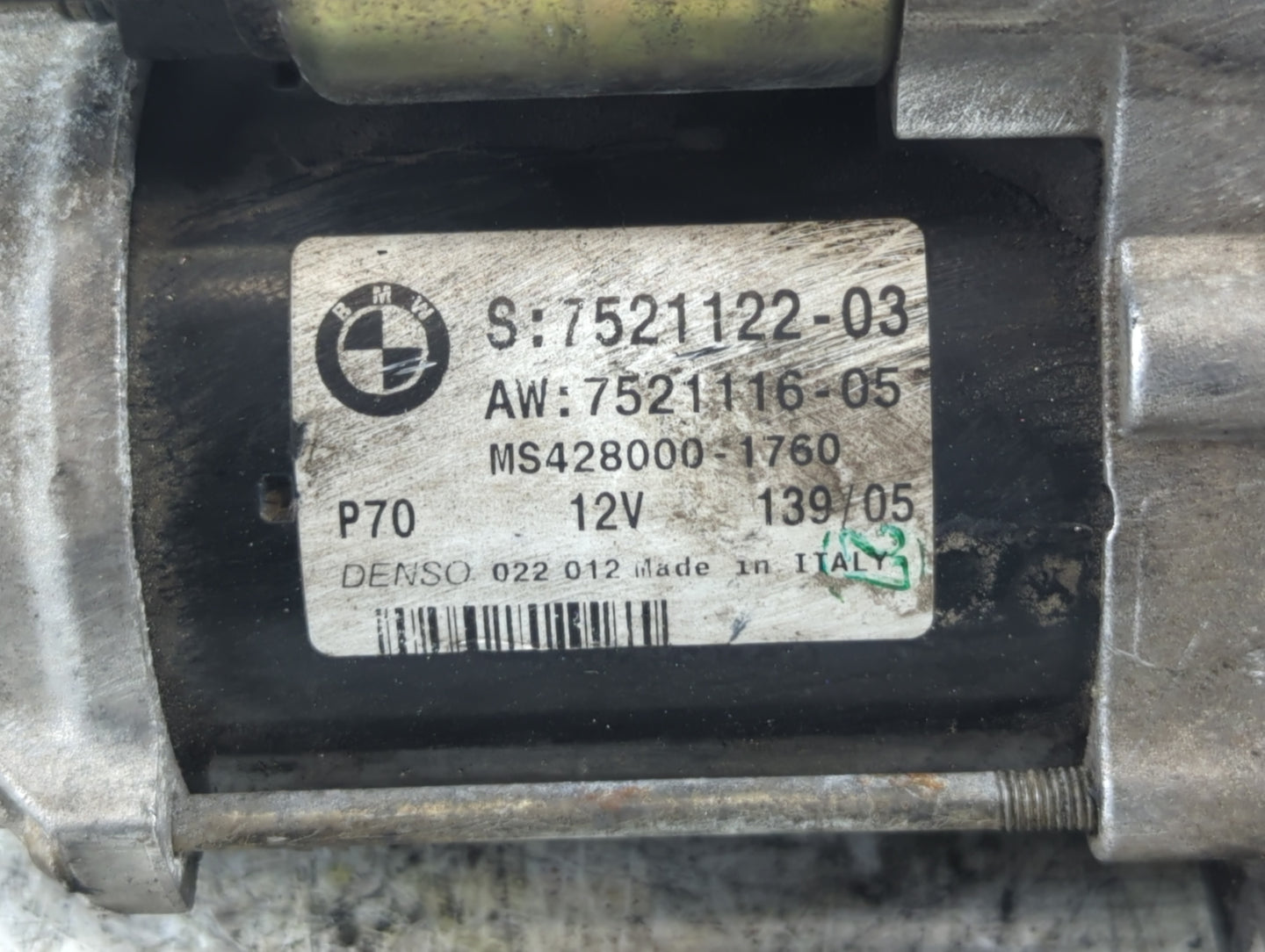 2006 Bmw 330i Car Starter Motor Solenoid OEM P/N:7521116-05 7521122-03 Fits Fits 2005 2007 2008 2009 2010 2011 OEM Used Auto