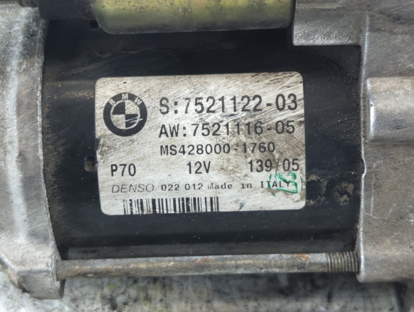 2006 Bmw 330i Car Starter Motor Solenoid OEM P/N:7521116-05 7521122-03 Fits Fits 2005 2007 2008 2009 2010 2011 OEM Used Auto