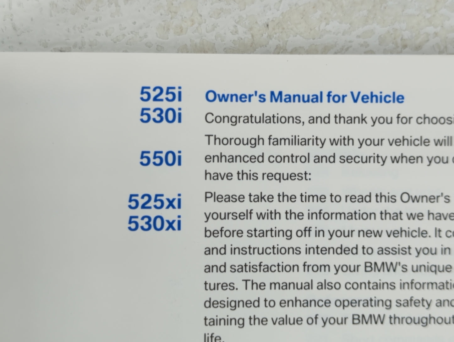 2006 Bmw 525i Owners Manual Book Guide OEM Used Auto Parts - Oemusedautoparts1.com