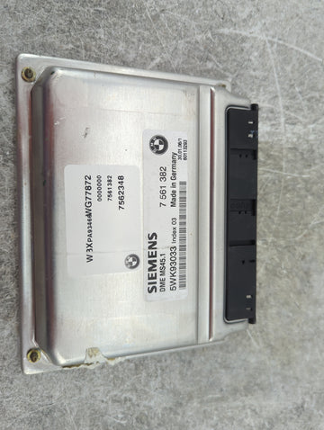 2006 Bmw X3 PCM Engine Control Computer ECU ECM PCU OEM P/N:7561382 5WK93033, 7562348, DME MS45.1 Fits OEM Used Auto Parts