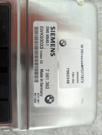 2006 Bmw X3 PCM Engine Control Computer ECU ECM PCU OEM P/N:7561382 5WK93033, 7562348, DME MS45.1 Fits OEM Used Auto Parts -
