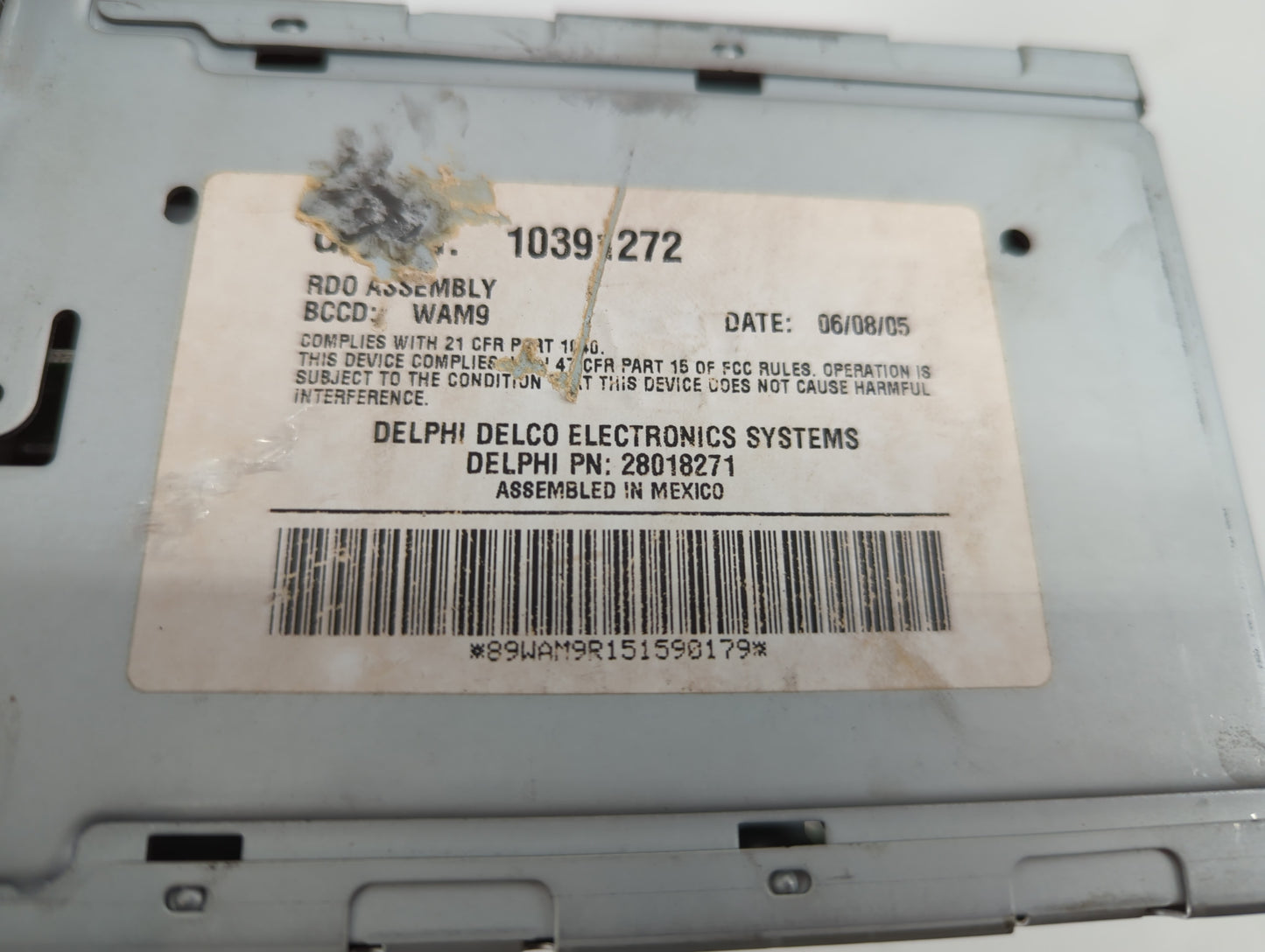 2005-2007 Buick Lacrosse Radio AM FM Cd Player Receiver Replacement P/N:10391272 Fits Fits 2005 2006 2007 OEM Used Auto Part