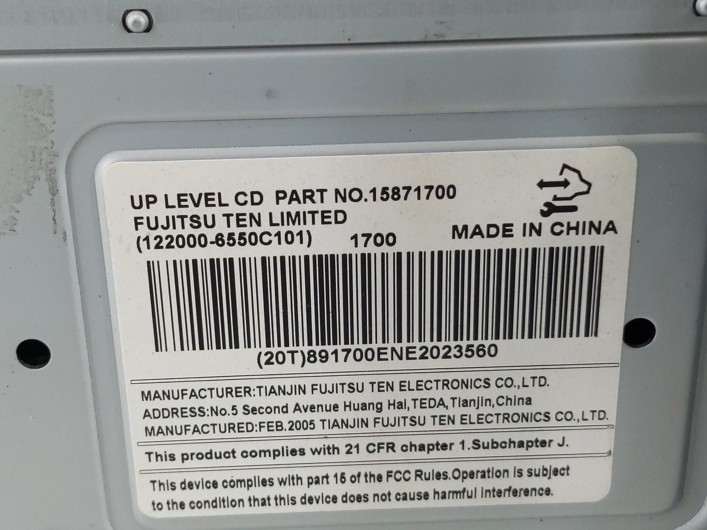 2006 Buick Lucerne Radio AM FM Cd Player Receiver Replacement P/N:15871700 Fits OEM Used Auto Parts - Oemusedautoparts1.com