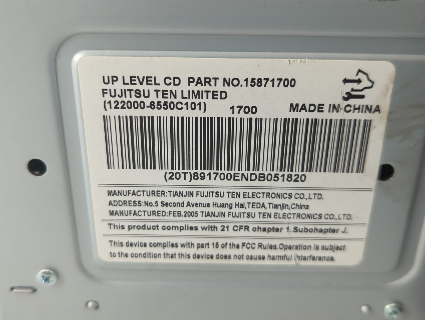 2006 Buick Lucerne Radio AM FM Cd Player Receiver Replacement P/N:15871700 Fits OEM Used Auto Parts - Oemusedautoparts1.com