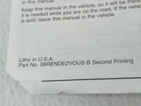 2006 Buick Rendezvous Owners Manual Book Guide P/N:06RENDEEZVOUS B OEM Used Auto Parts - Oemusedautoparts1.com