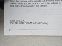 2006 Buick Terraza Owners Manual Book Guide P/N:06TERRAZA A OEM Used Auto Parts - Oemusedautoparts1.com