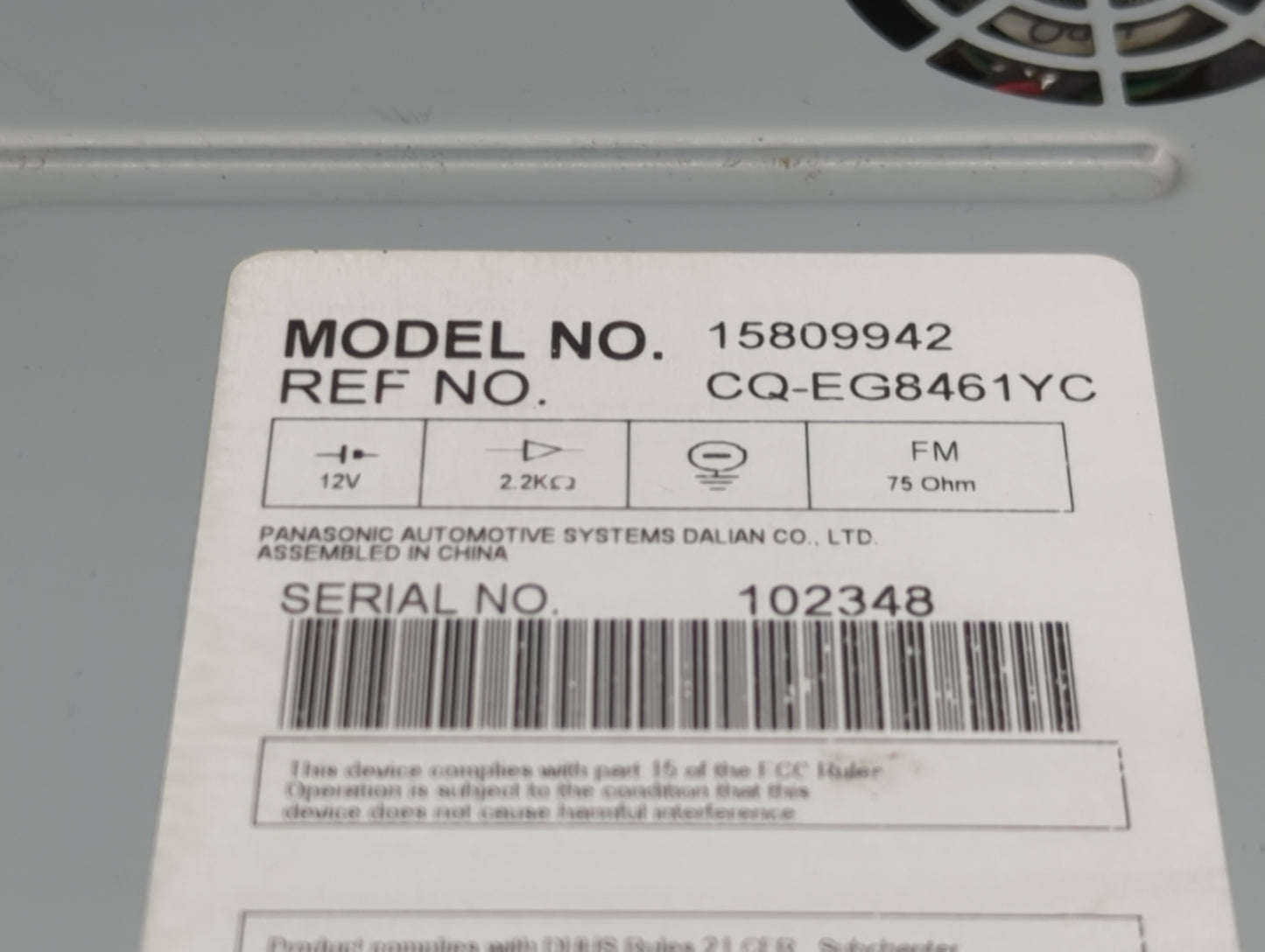 2006 Cadillac Dts Radio AM FM Cd Player Receiver Replacement P/N:15809942 Fits OEM Used Auto Parts - Oemusedautoparts1.com