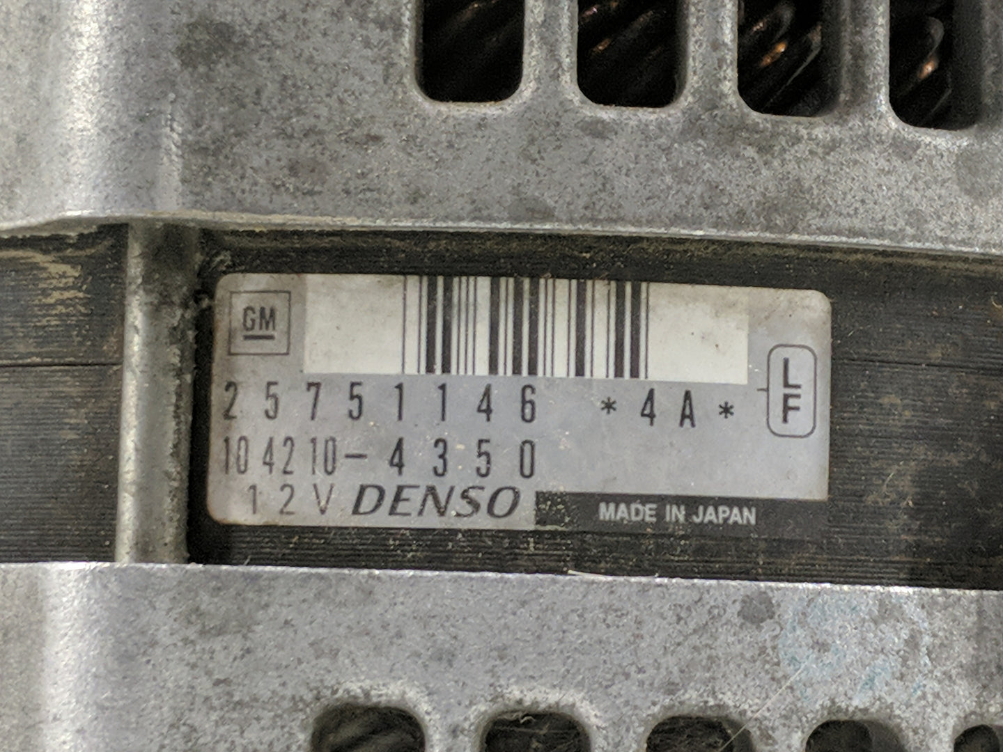 2004-2009 Cadillac Srx Alternator Replacement Generator Charging Assembly Engine OEM P/N:25751146 4210-4350 Fits OEM Used Au