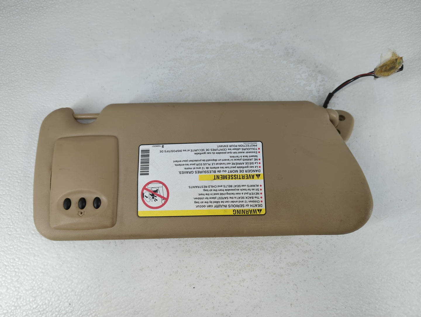 2004-2009 Cadillac Srx Sun Visor Shade Replacement Driver Left Mirror Fits Fits 2004 2005 2006 2007 2008 2009 OEM Used Auto 