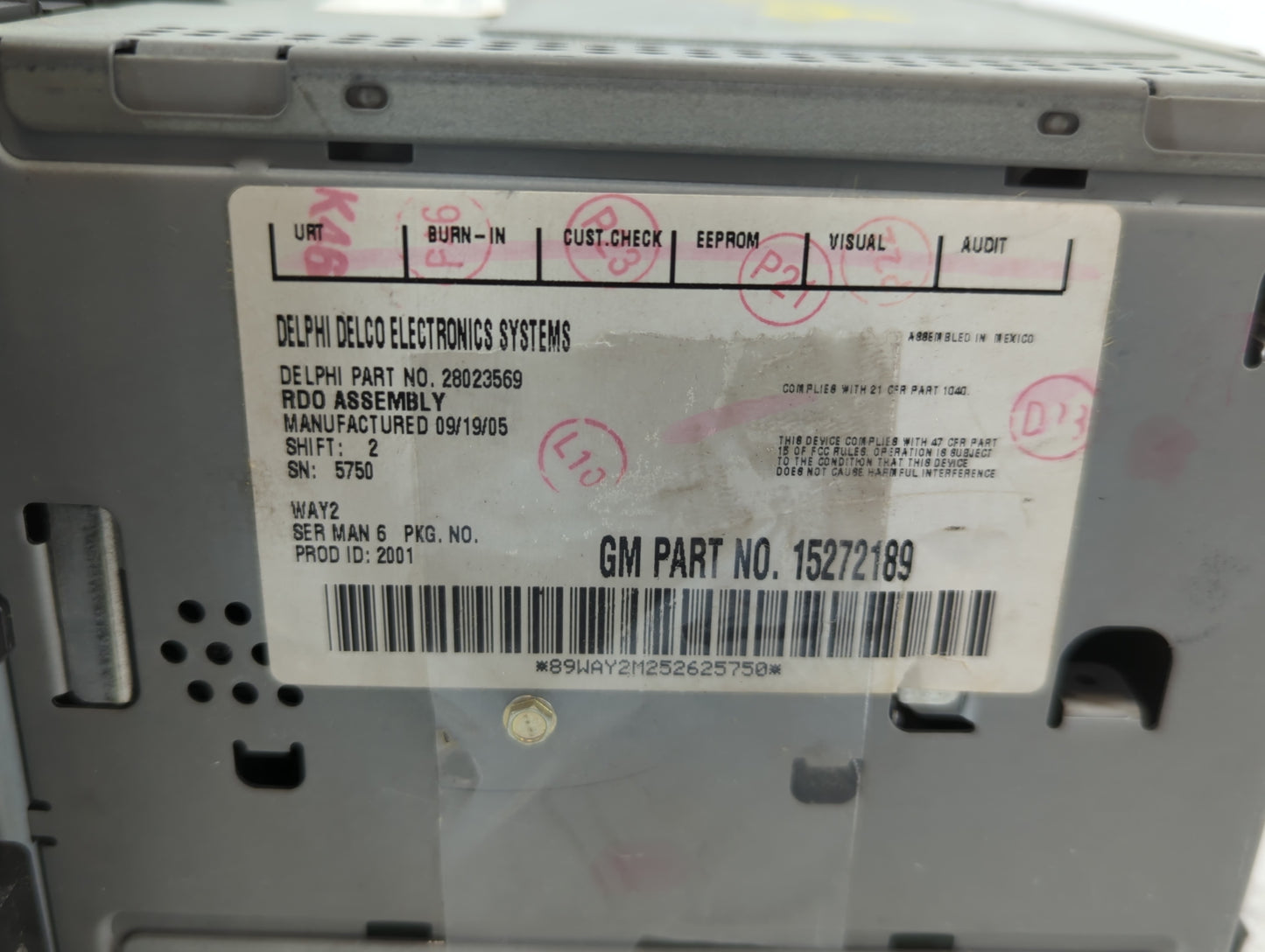 2005-2006 Chevrolet Cobalt Am Fm Cd Player Radio Receiver - Oemusedautoparts1.com