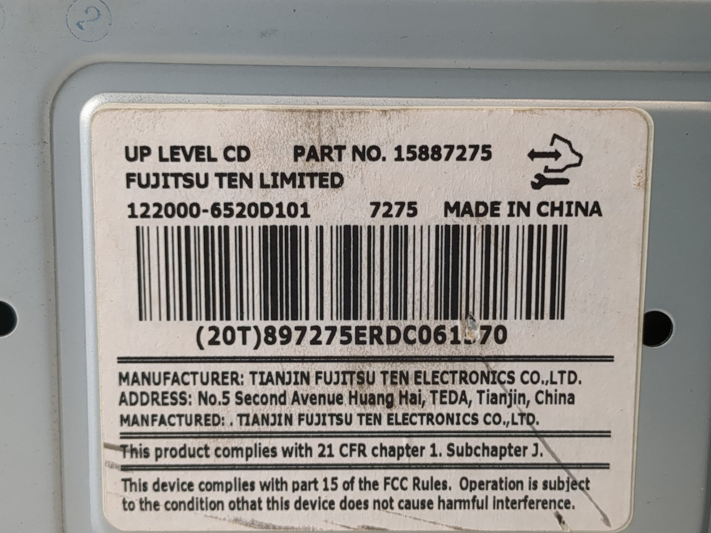 2006 Chevrolet Impala Radio AM FM Cd Player Receiver Replacement P/N:15951759 15798975, 15887276, 15870718 Fits OEM Used Aut