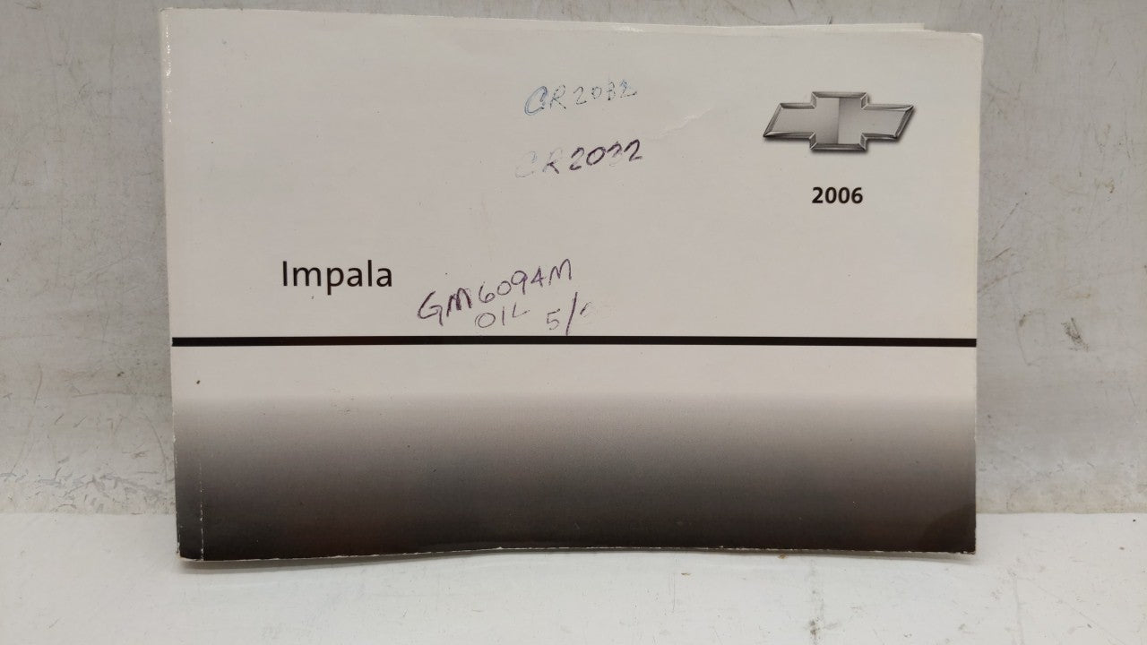 2006 Chevrolet Impala Owners Manual Book Guide OEM Used Auto Parts - Oemusedautoparts1.com