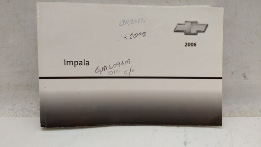 2006 Chevrolet Impala Owners Manual Book Guide OEM Used Auto Parts - Oemusedautoparts1.com