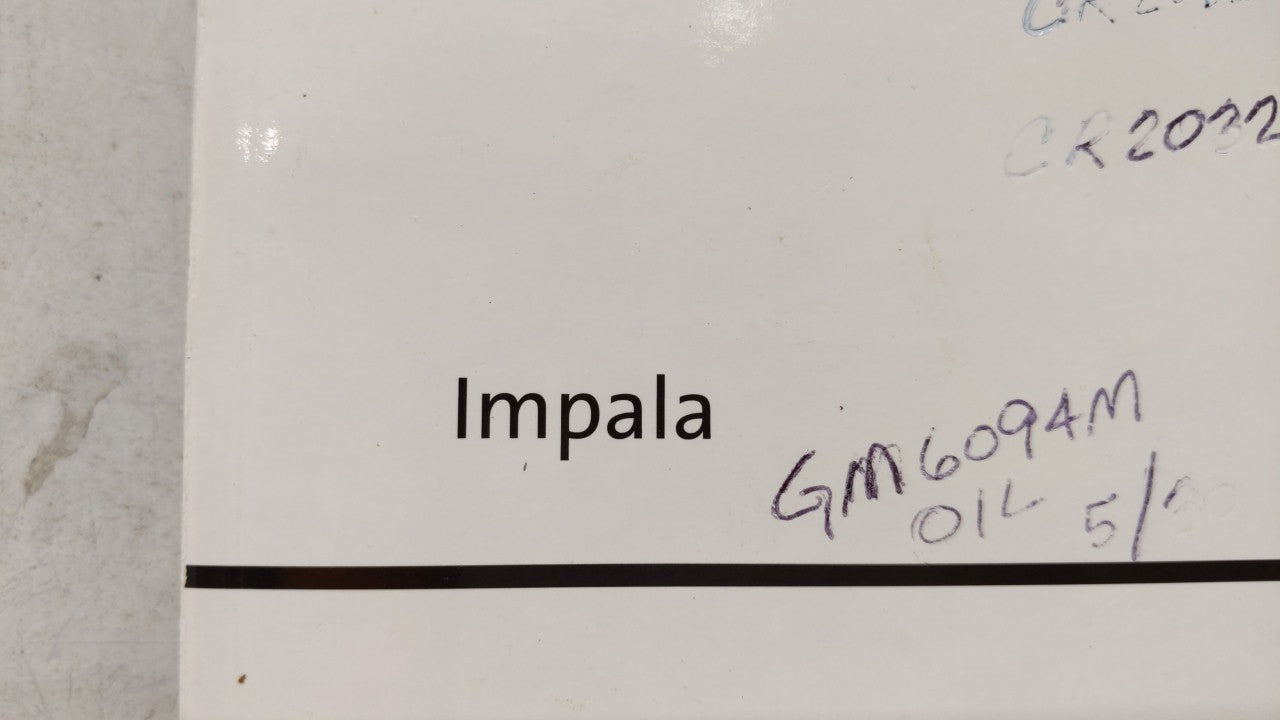 2006 Chevrolet Impala Owners Manual Book Guide OEM Used Auto Parts - Oemusedautoparts1.com