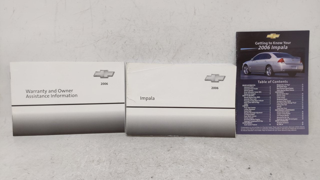 2006 Chevrolet Impala Owners Manual Book Guide OEM Used Auto Parts - Oemusedautoparts1.com