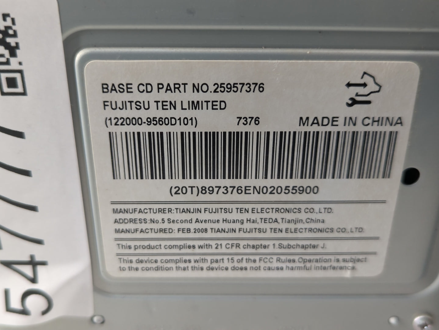 2006-2008 Chevrolet Impala Radio AM FM Cd Player Receiver Replacement P/N:15798973 Fits Fits 2006 2007 2008 OEM Used Auto Pa