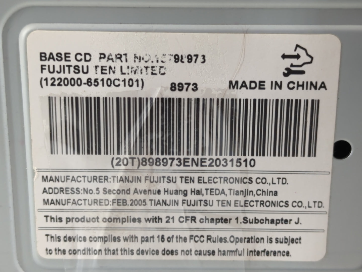 2006-2008 Chevrolet Impala Radio AM FM Cd Player Receiver Replacement P/N:15798973 Fits Fits 2006 2007 2008 OEM Used Auto Pa
