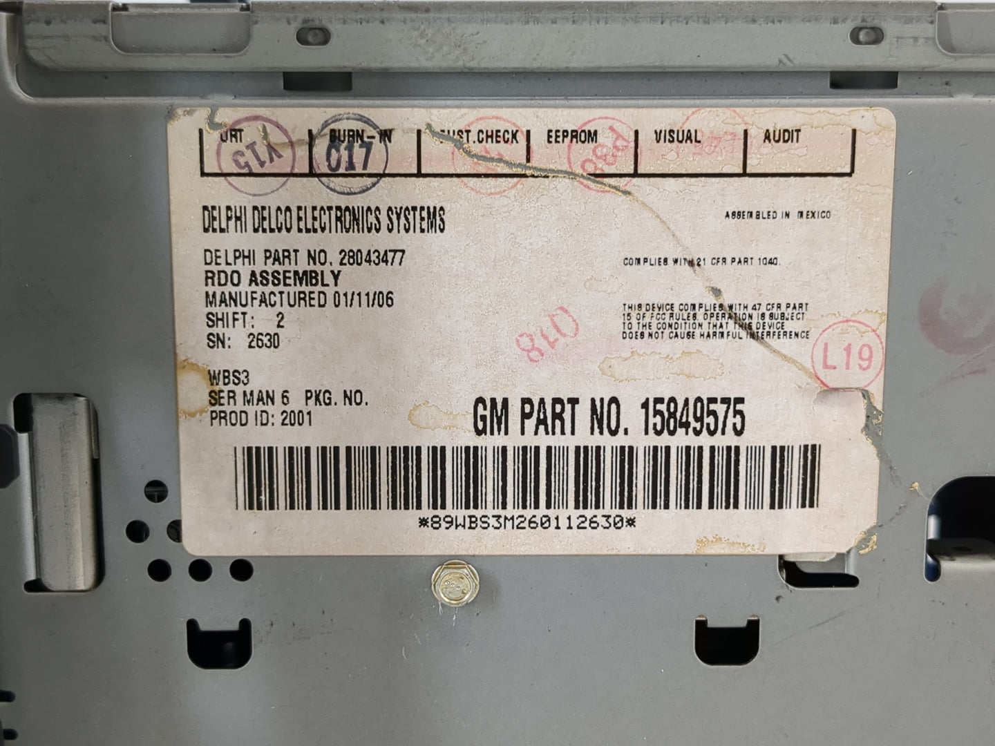 2004-2006 Chevrolet Malibu Radio AM FM Cd Player Receiver Replacement P/N:15806594 22734878 Fits Fits 2004 2005 2006 OEM Use