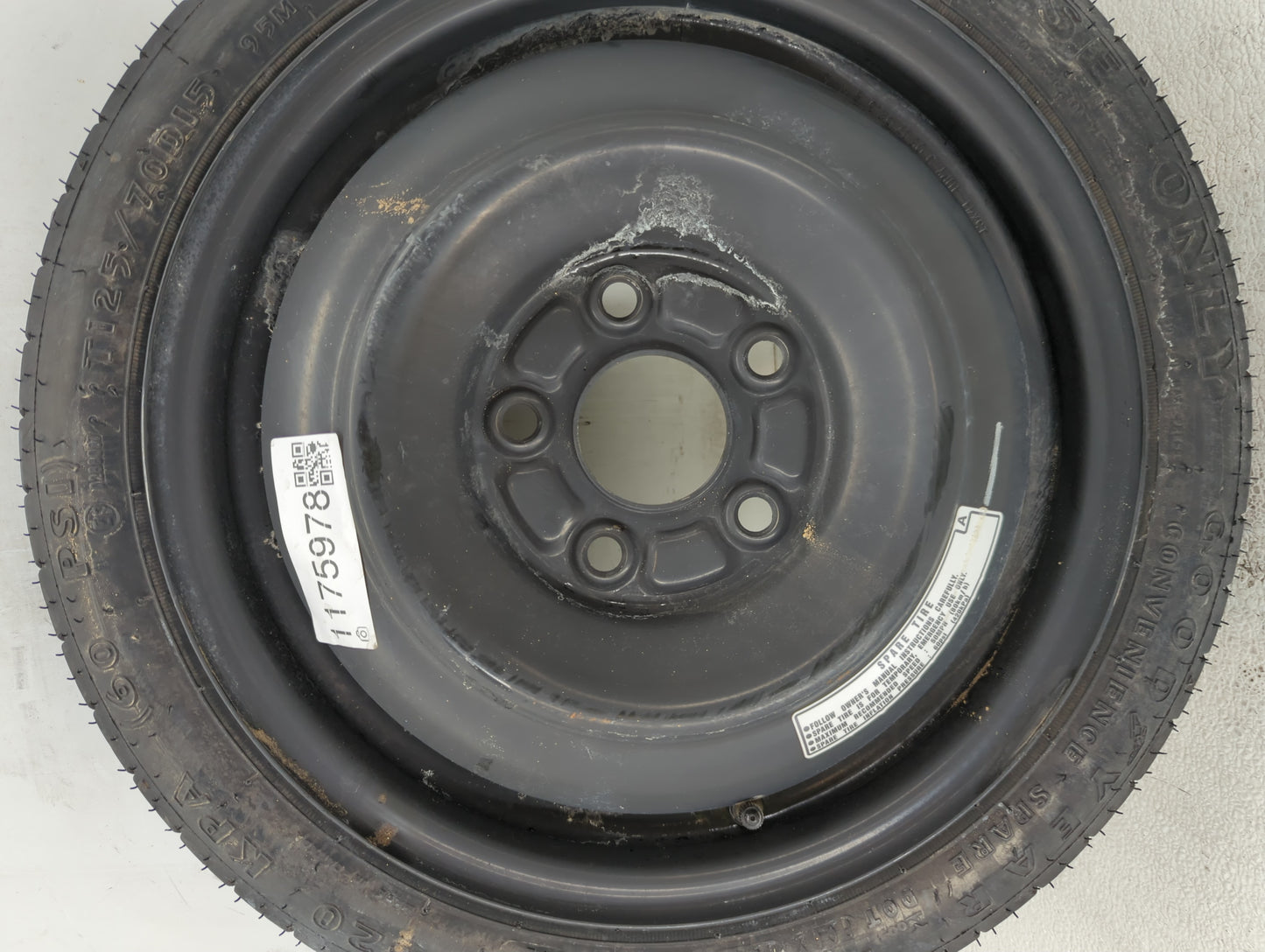 2001-2006 Chrysler Sebring Spare Donut Tire Wheel Rim Oem - Oemusedautoparts1.com