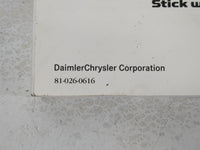 2006 Chrysler Town & Country Owners Manual Book Guide P/N:81-026-0616 OEM Used Auto Parts - Oemusedautoparts1.com