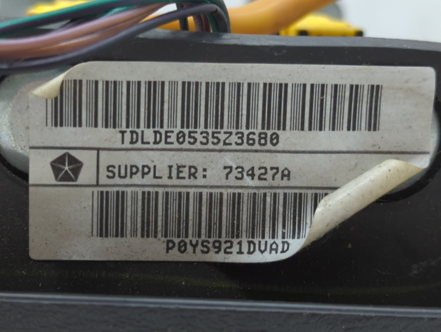 2006 Dodge Grand Caravan Air Bag Driver Left Steering Wheel Mounted P/N:P0YS921DVAD Fits Fits 2007 OEM Used Auto Parts - Oem