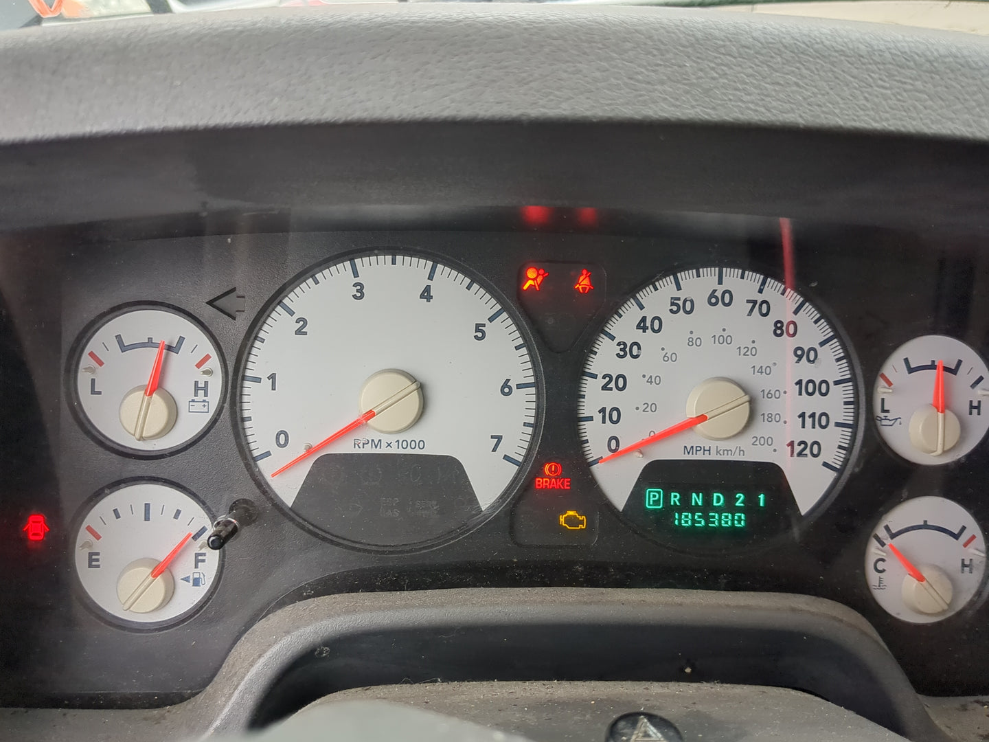 2006 Dodge Ram 1500 Instrument Cluster Speedometer Gauges Miles:185K Fits OEM Used Auto Parts - Oemusedautoparts1.com