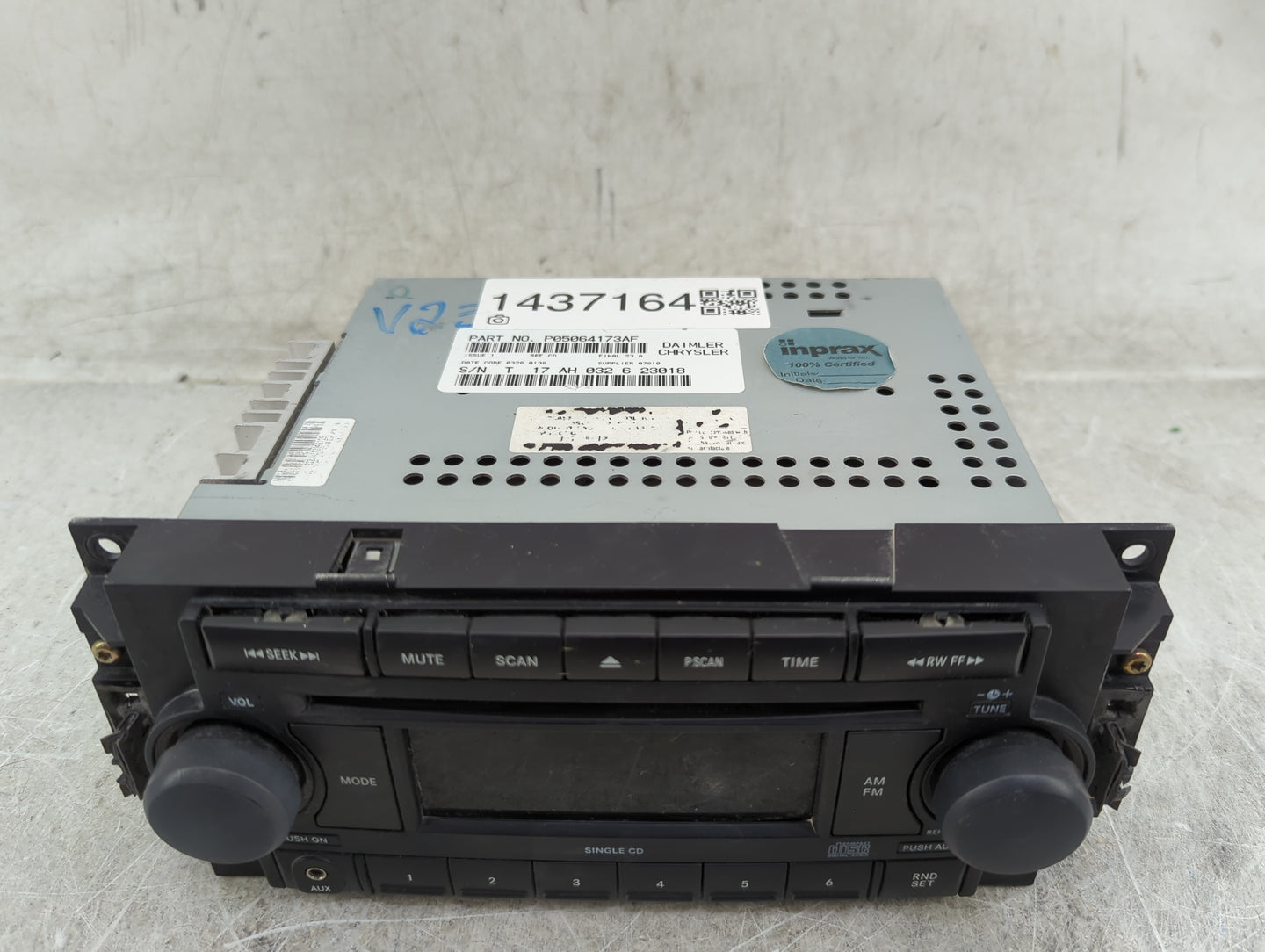2006-2009 Dodge Ram 2500 Radio AM FM Cd Player Receiver Replacement P/N:P05064173AF Fits Fits 2004 2005 2006 2007 2008 2009 