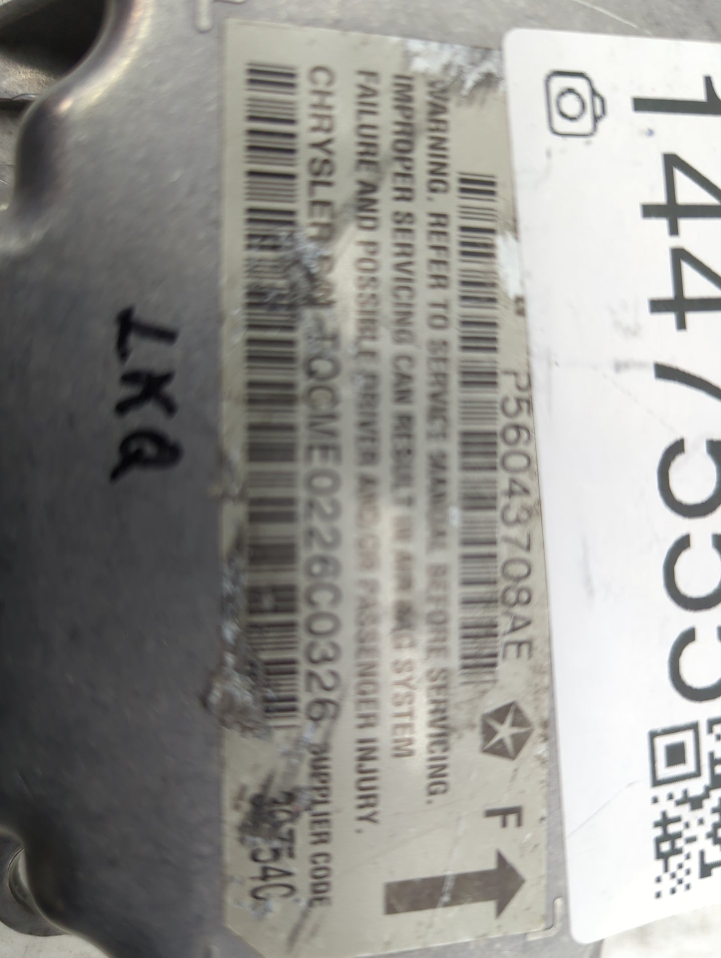 2006-2007 Dodge Ram 2500 Safety Restraint Srs Airbag Control Module - Oemusedautoparts1.com