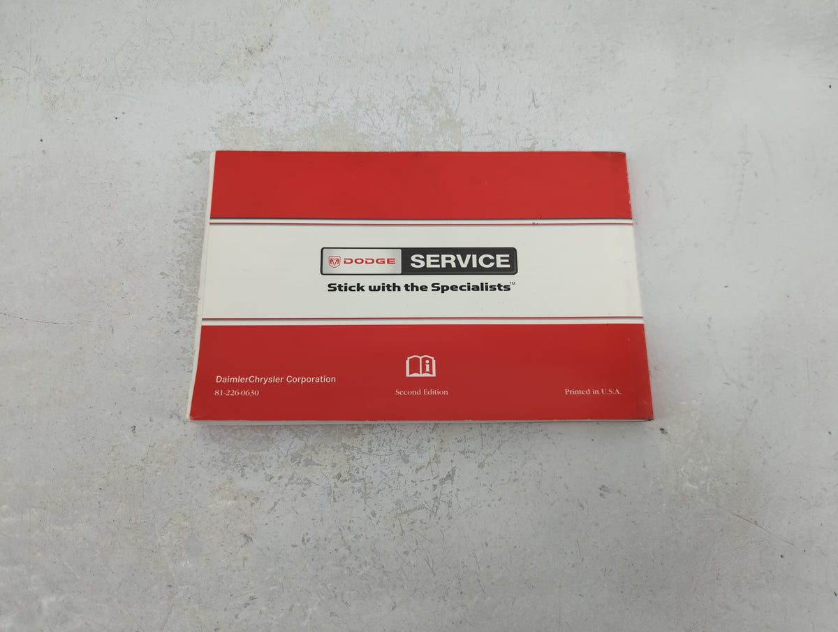 2006 Dodge Stratus Owners Manual Book Guide P/N:81-226-0630 OEM Used Auto Parts - Oemusedautoparts1.com