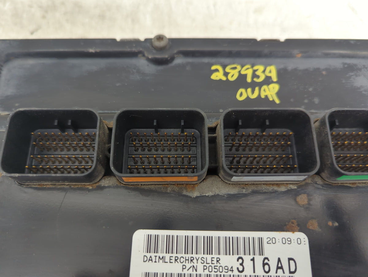 2006 Dodge Stratus PCM Engine Control Computer ECU ECM PCU OEM P/N:P05094316AD P05094308AF Fits OEM Used Auto Parts - Oemuse