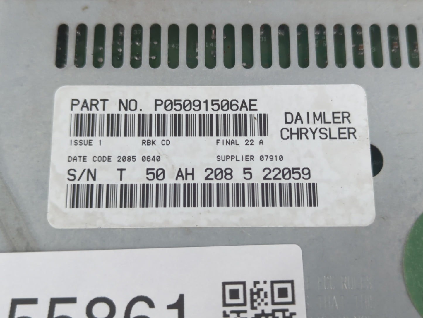 2004-2006 Dodge Stratus Radio AM FM Cd Player Receiver Replacement P/N:P05091506AE Fits OEM Used Auto Parts - Oemusedautopar
