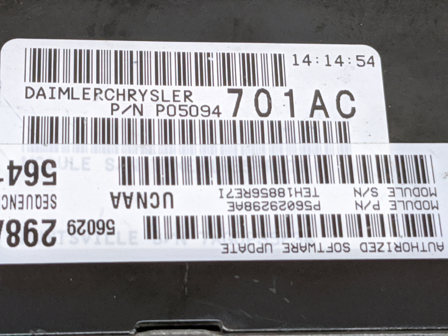 2006 Dodge Ram 1500 PCM Engine Control Computer ECU ECM PCU OEM P/N:P05094701AC P56029298AE Fits OEM Used Auto Parts - Oemus