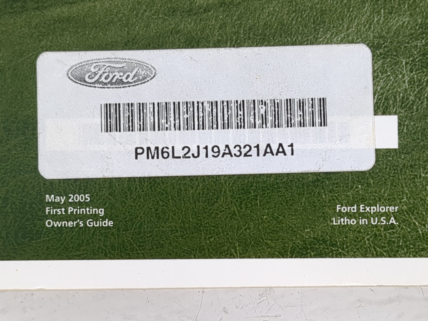 2006 Ford Explorer Owners Manual Book Guide P/N:PM6L2J19A321AA1 OEM Used Auto Parts - Oemusedautoparts1.com