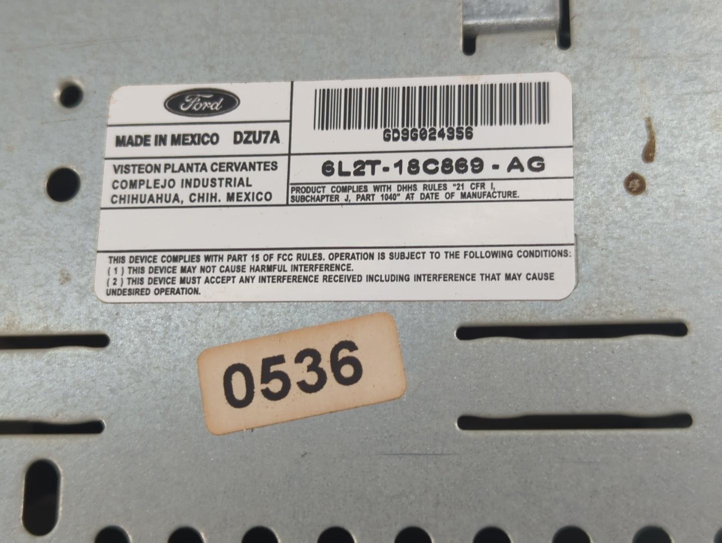 2006 Ford Explorer Radio AM FM Cd Player Receiver Replacement P/N:6L2T-18C869-AG Fits OEM Used Auto Parts - Oemusedautoparts