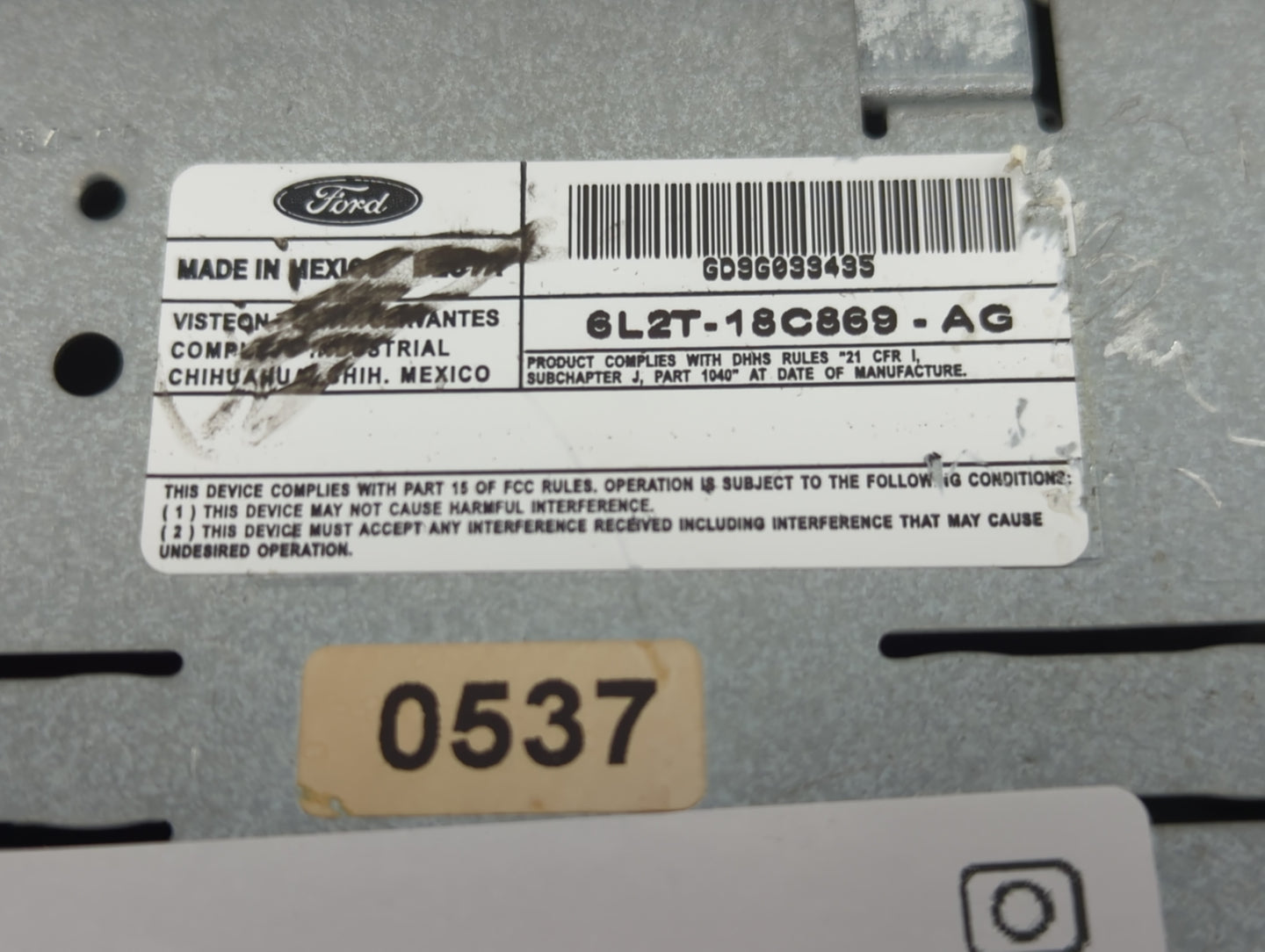 2006-2007 Ford Explorer Radio AM FM Cd Player Receiver Replacement P/N:6L2T-18C869-AG Fits Fits 2006 2007 OEM Used Auto Part