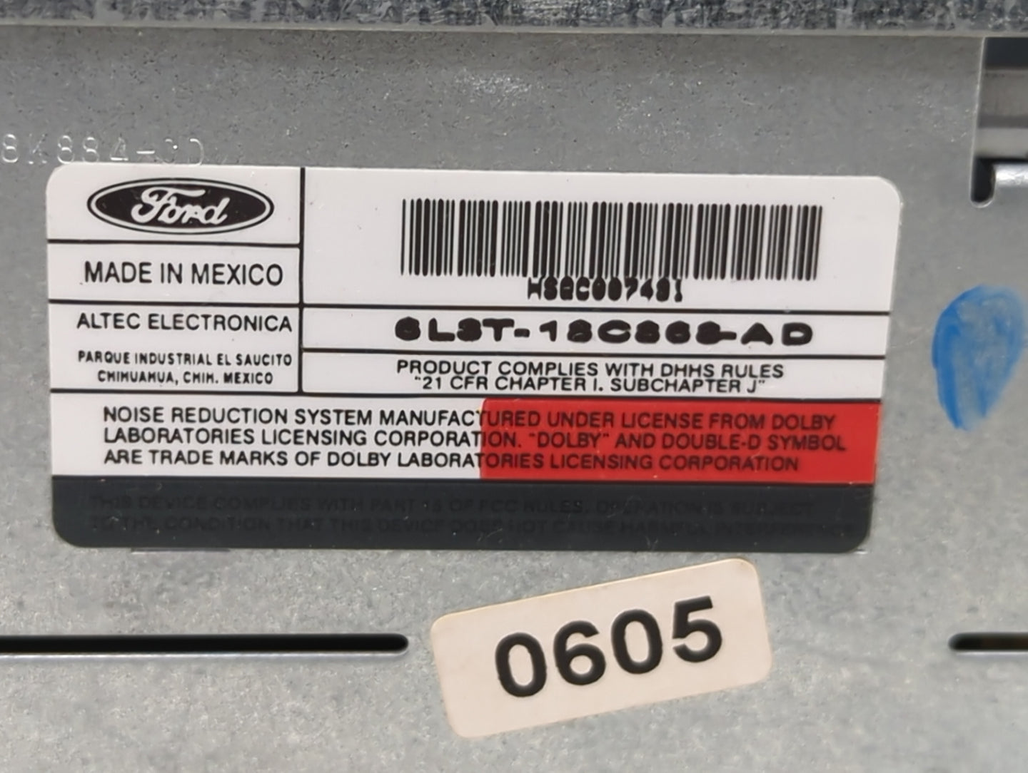 2005-2006 Ford F-150 Radio AM FM Cd Player Receiver Replacement P/N:5L3T-18C868-AD 5L3T18C869AD Fits Fits 2005 2006 OEM Used