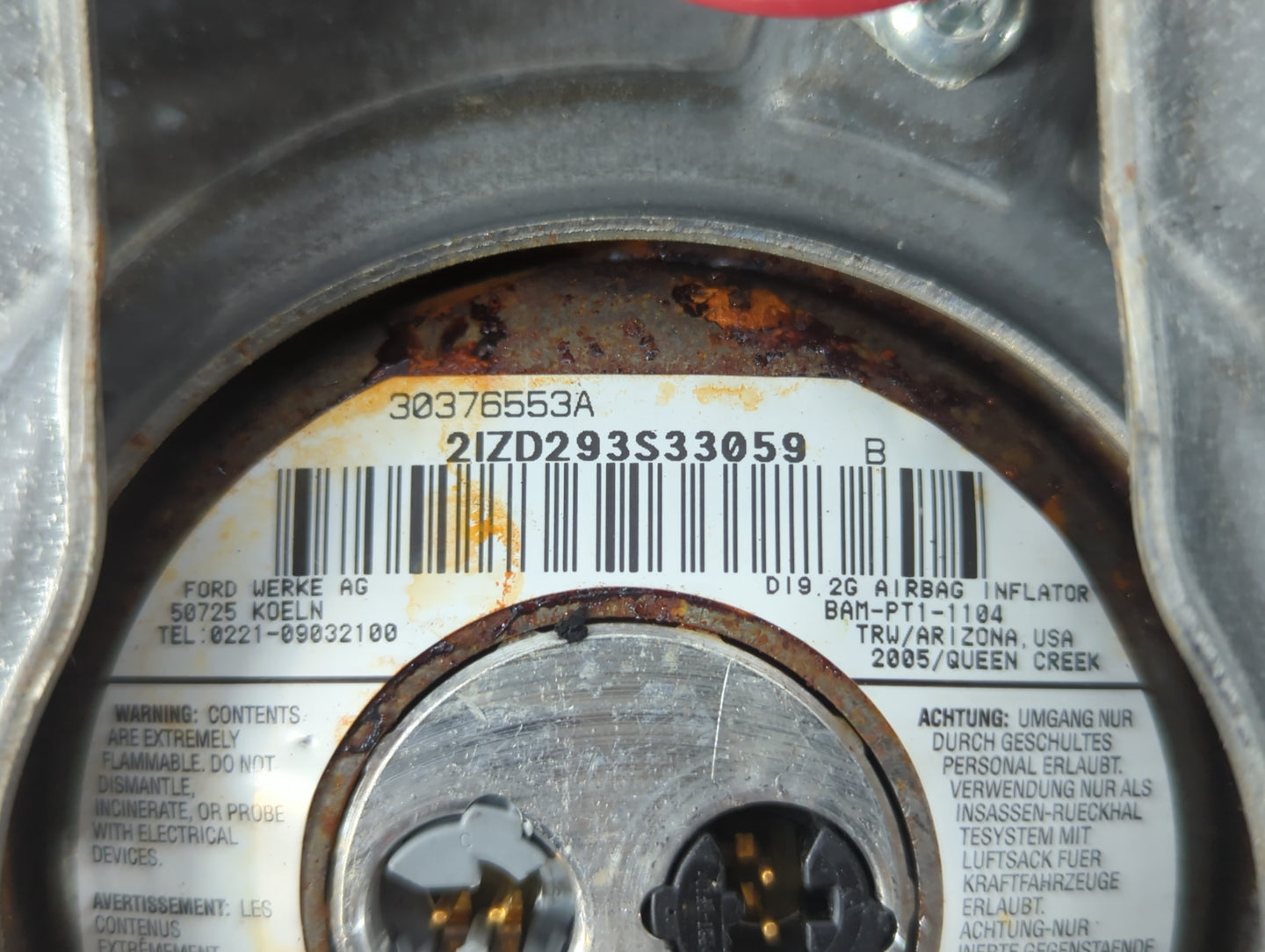2004-2008 Ford F-150 Air Bag Driver Left Steering Wheel Mounted - Oemusedautoparts1.com