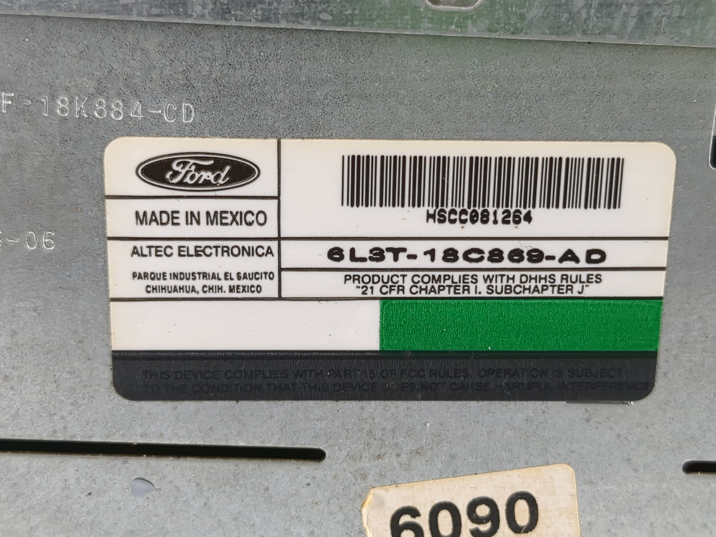 2005-2006 Ford F-150 Radio AM FM Cd Player Receiver Replacement P/N:6L3T-18C869-AD Fits Fits 2005 2006 OEM Used Auto Parts -