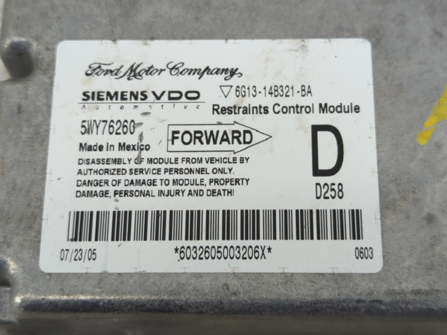 2006 Ford Five Hundred PCM Engine Control Computer ECU ECM PCU OEM P/N:6G13-14B321-BA Fits Fits 2008 OEM Used Auto Parts - O